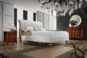 Art. LT 20030, Classic style bed in leather, with a refined taste