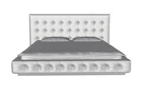 Beta, Contemporary bed with capitonn headboard and bed frame