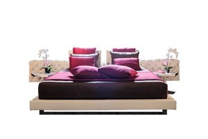 Character, Bed with generous headboard bed and capitonn� padding