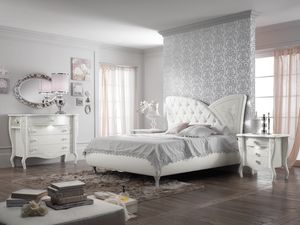 Chloè bed, Bed enriched with LED lights
