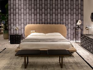 DAN, Upholstered bed with a soft design