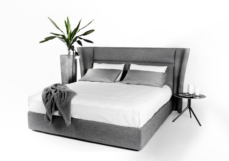 Modern Bed With Wrap Around Headboard, Wrap Around Bed Frame Cover