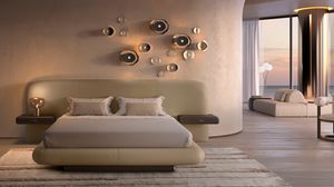 Dune bed, Padded bed, with built-in drawers