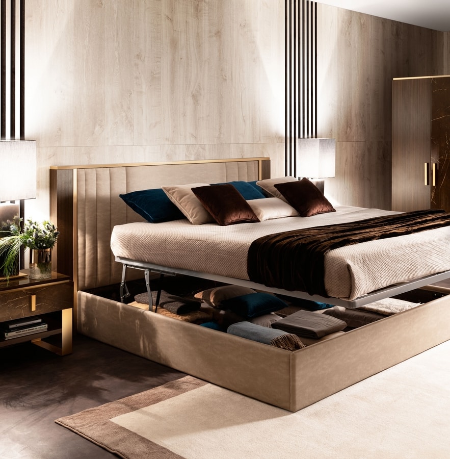 ESSENZA padded bed, Upholstered bed with a contemporary taste