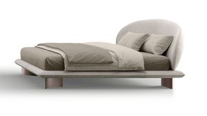 Gea bed, Padded modern bed, with rounded headboard