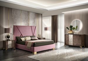 Grazia bed, Upholstered bed, with a glamorous design
