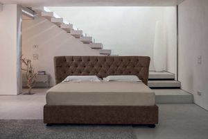 HYPNOS, Bed with upholstered headboard