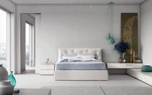 Impunto, Contemporary style double bed with upholstered headboard