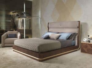LE26 Galileo bed, Double bed, upholstered headboard, for bedrooms