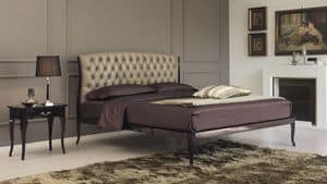 Lollo, Bed in ash and santos rosewood, with nails