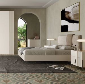 Musa bed, Storage bed, padded, modern