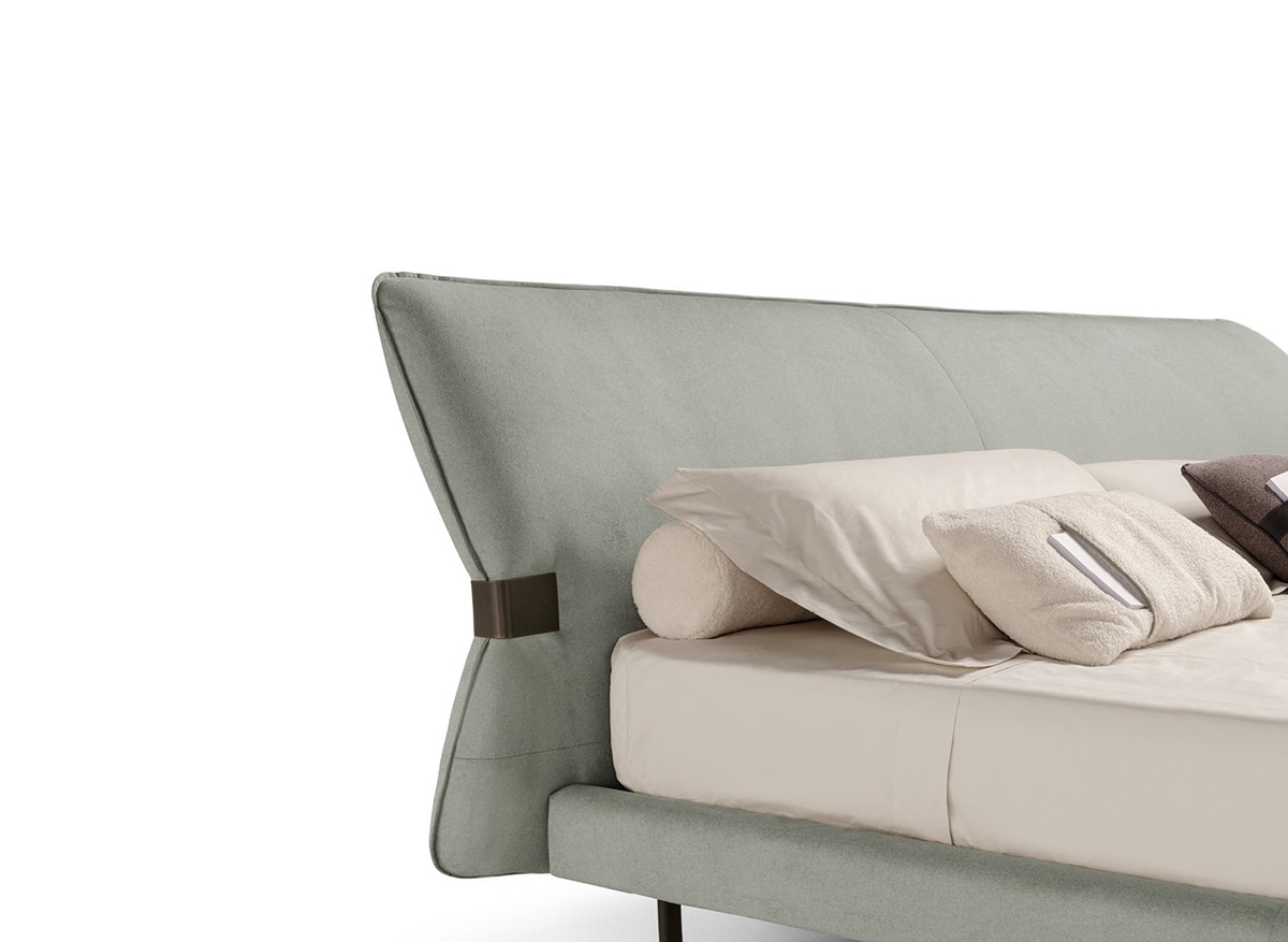 Nel, Upholstered bed with a modern design