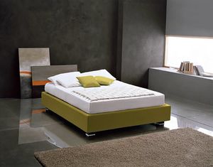 OLIVIERO, Upholstered bed with container