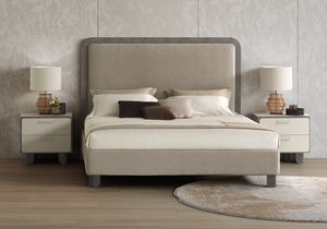 PERLA padded bed, Fully upholstered bed