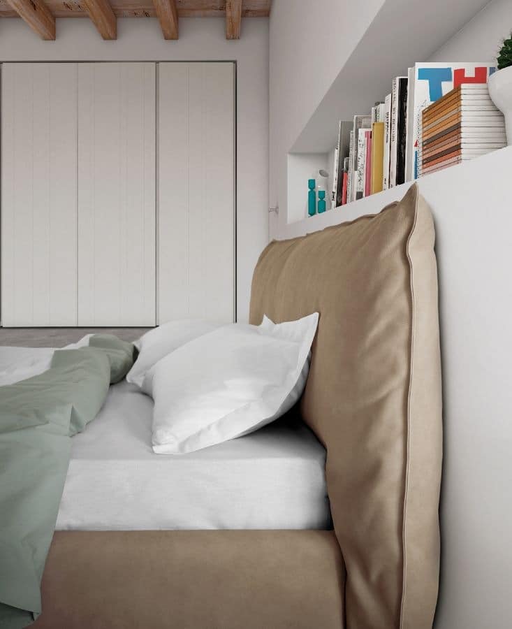 Piumotto, Modern style bed, with padded headboard and bed frame