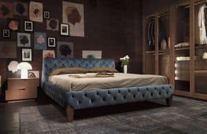 Slash Art. 104.353, Quilted double bed, with oak feet, for hotels