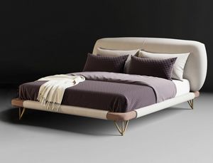 Sophisma Art. ESO001, Bed with curved lines and soft edges, in nubuck leather