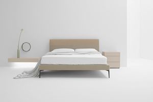 TRACE, Double bed with upholstered structure