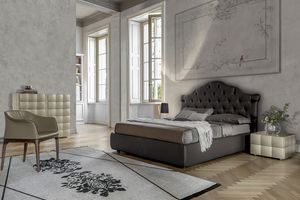 VENEZIANO, Upholstered bed with capitonn headboard