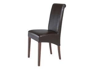 0323, Fully upholstered chair for restaurant, with tall backrest