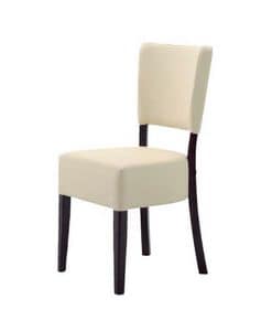 301, Minimalist chair in wood, padded, for restaurants