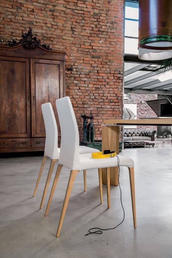 ARAGONA, Modern chair with upholstered body, for kitchen and dining room