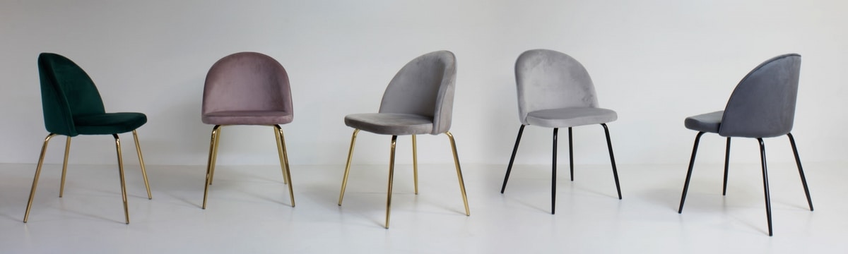 Art. 304 Lulù, Upholstered chair with elegant and soft lines