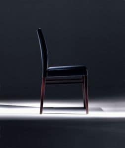 BOOM, Stackable chair in leather for kitchens and dining rooms