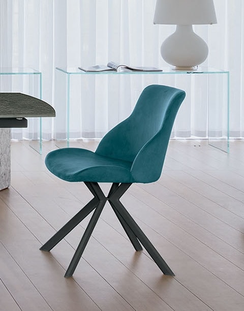 BRASILIA NEW SE1A7, Chair with soft padding, metal base