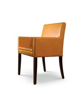 CAPUCCINO, Leather armchair for restaurants and dining rooms