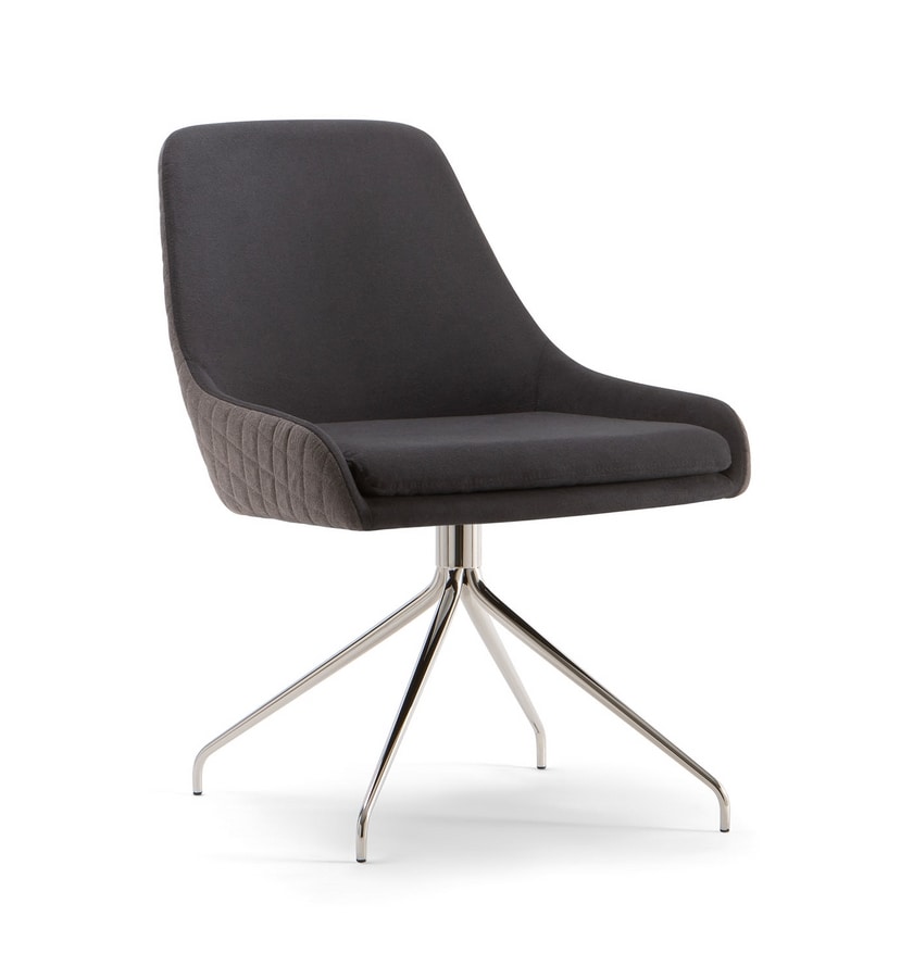 JO CHAIR 058 S Z, Upholstered chair with metal base