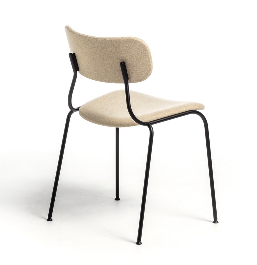Kiyumi Fabric, Stackable chair with padded seat