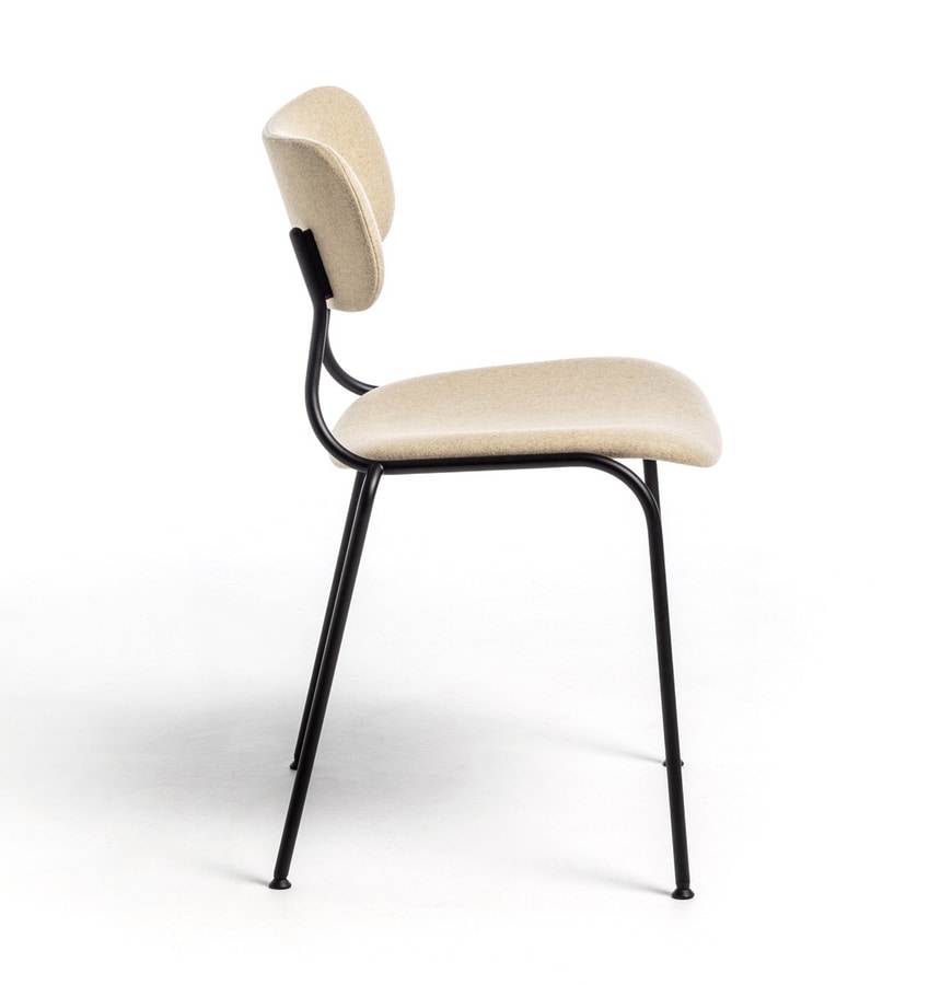 Kiyumi Fabric, Stackable chair with padded seat