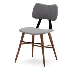 Kora, Chair in beech wood, upholstered seat and back