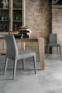 LUCERNA SE514, Modern chair made of solid wood with shell in soft touch