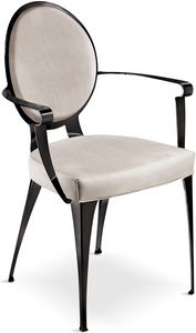 Miss chair with armrests and padded backrest, Padded chair with iron structure