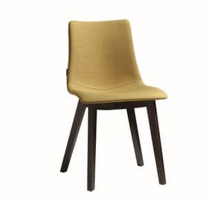 Natural Zebra Pop, Chair with padded seat, legs in wood