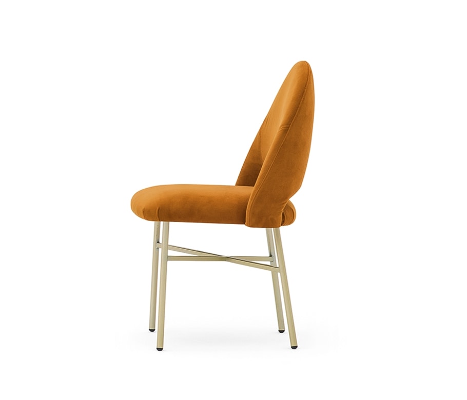 Niky 04715, Chair with metal base, enveloping backrest