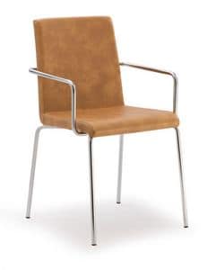 PL 510, Chair in chromed metal, covered in faux leather