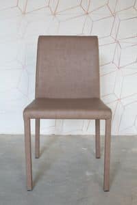 Possagno bassa, Modern leather chair with tubular 25x25 mm