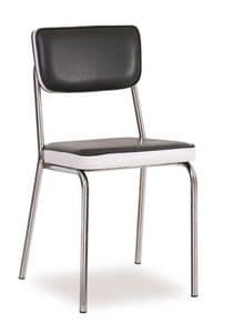 SE 1957, Padded metal chair, upholstered in faux leather