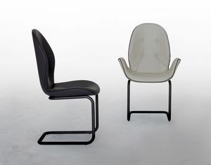 SORRENTO, Chair with or without armrests, with cantilever base