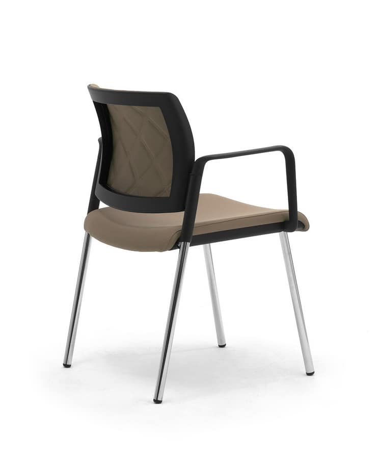 Wiki Tech 4G, Metal chair with armrests, with rhombus backrest