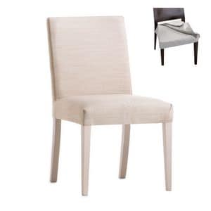 Zenith 01616, Chair with wooden frame, upholstered seat and back, removable fabric covering, for contract and domestic use
