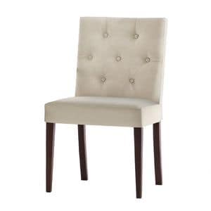 Zenith 01618, Solid wood chair, upholstered seat, quilted back, for dining rooms