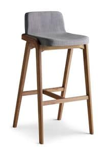 Decanter barstool, Barstool in wood with upholstered seat, customizable coverage