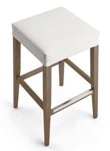 Kok stool, Beech stool, upholstered seat, for bar and hotel