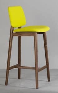 Luxy 631/633/635, Stool with ash wood base, covered in leather
