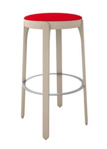 Popsicle sgabello alto, High stool, round seat, rounded workings