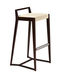 Pourparler barstool, High barstool in solid wood, sturdy and stable